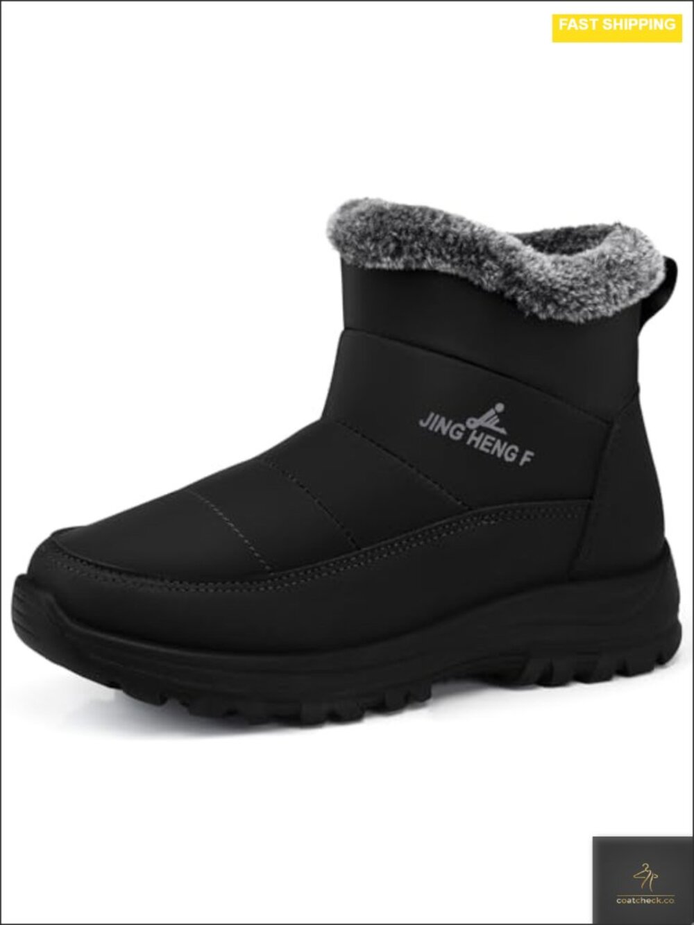 Women's Fur Lined Waterproof Snow Boots Warm Winter Ankle Zip Shoes